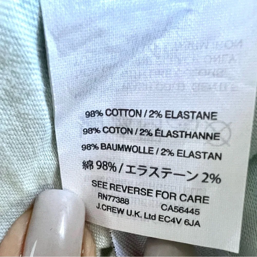 J. Crew Pale Mint Green Lookout Highrise Skinny Jeans, Sz 31, Cropped - Picture 10 of 16